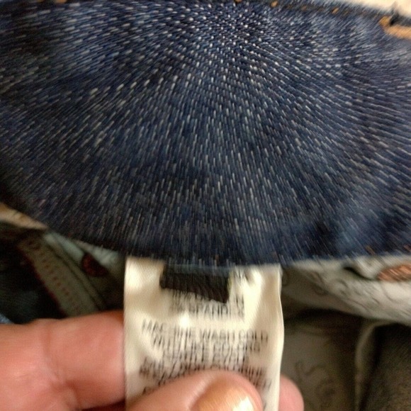 VTG Express Jeans Sz 0 Blue Denim Distressed Straight Leg Jeans Womens Mid RIse - Picture 8 of 9